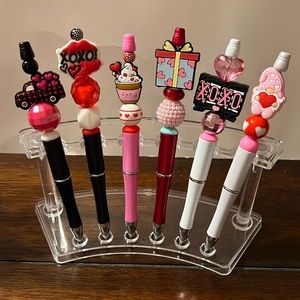 Valentines custom beaded pens sold separately